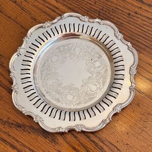 Vintage Dainty Silver Plated - Tray/Plate